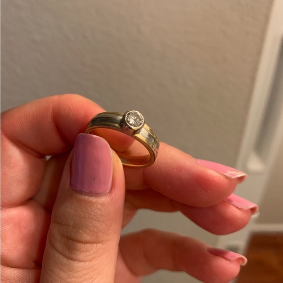 Natural Tiffany’s Diamond Engagement Ring -Gold/Platinum-Modern-Bezel 7.5 - Picture 5 of 11